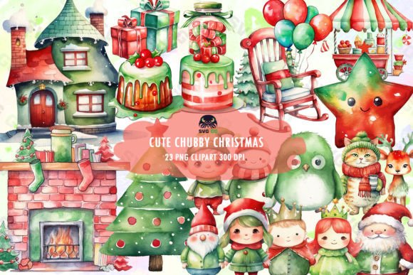 Download Cute Chubby Christmas Clipart PNG - Christmas Collection