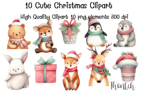 Download 10 Cute Christmas Clipart PNG Transparen - Christmas Collection