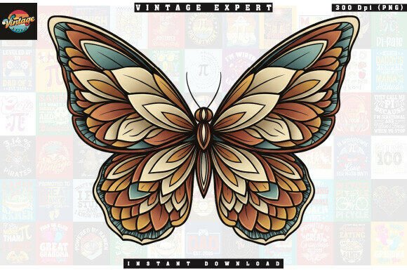 Download Boho Butterfly in Earth Tones Clipart - Earth tones Collection
