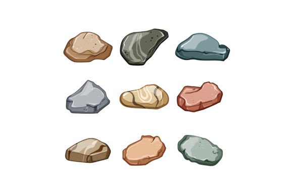 Download Pebble Stone Set Cartoon Vector Illustra - Pebble Collection