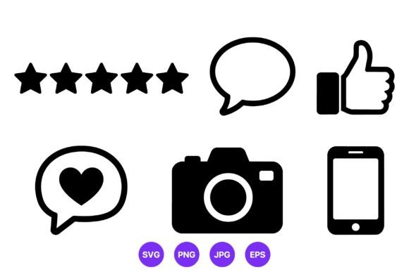 Download Five Stars Thumbs Up Social Media Icons - Social media icons Collection