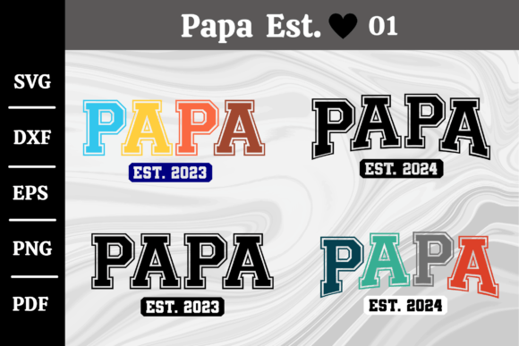Download Papa Est. 2020-2024 Svg Silhouette #01 - Silhouette Collection