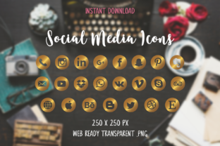 Download Gold Social Media Icons - Social media icons Collection