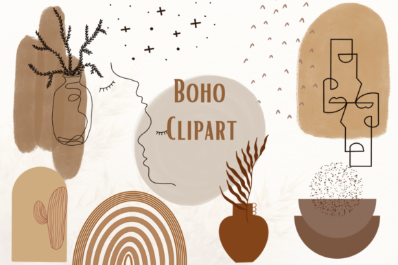 Download Boho Clipart 45 Elements Earth Tones - Earth tones Collection