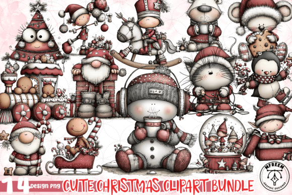 Download Cute Christmas Clipart Bundle PNG - Christmas Collection
