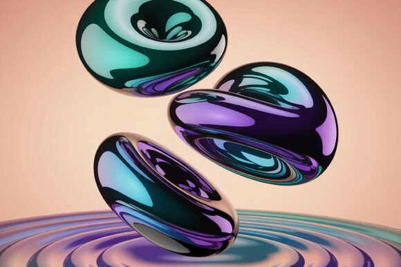 Download Modern 3D Metallic Pebble Art - Pebble Collection