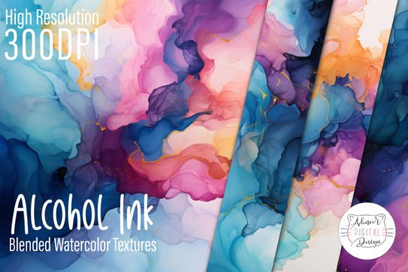 Download Alcohol Ink Blended Watercolor Textures - Watercolor textures Collection