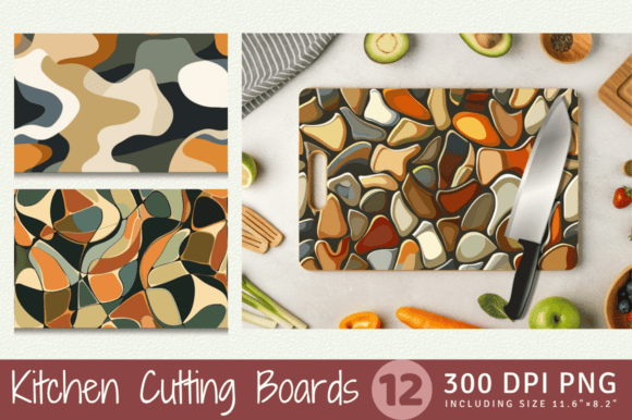 Download Earth Tones Abstract Shapes Cutting Boar - Premium Resources