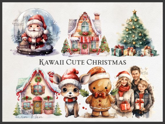 Download Kawaii Cute Christmas Clipart Bundle - Christmas Collection