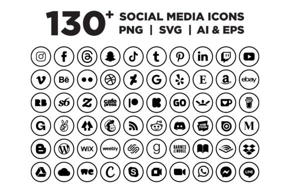 Download Circle Outline Small Social Media Icons - Social media icons Collection