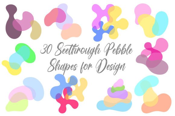 Download 30 Pebble Modern Art See Through Shapes - Pebble Collection